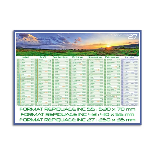 CALENDRIER BANCAIRE THEMATIQUE PAYSAGES DE REVE BLEU FONCE_INC 27_2027 - 2